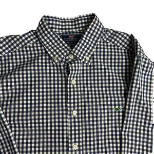 Vineyard Vines Slim Fit Tucker Shirt Mens  Long Sleeve Button Up checkered bl/wh